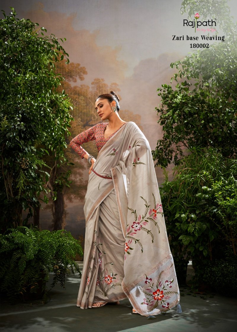 Kalindi Silk By Rajpath Soft Linen Tissue With Printed Saree